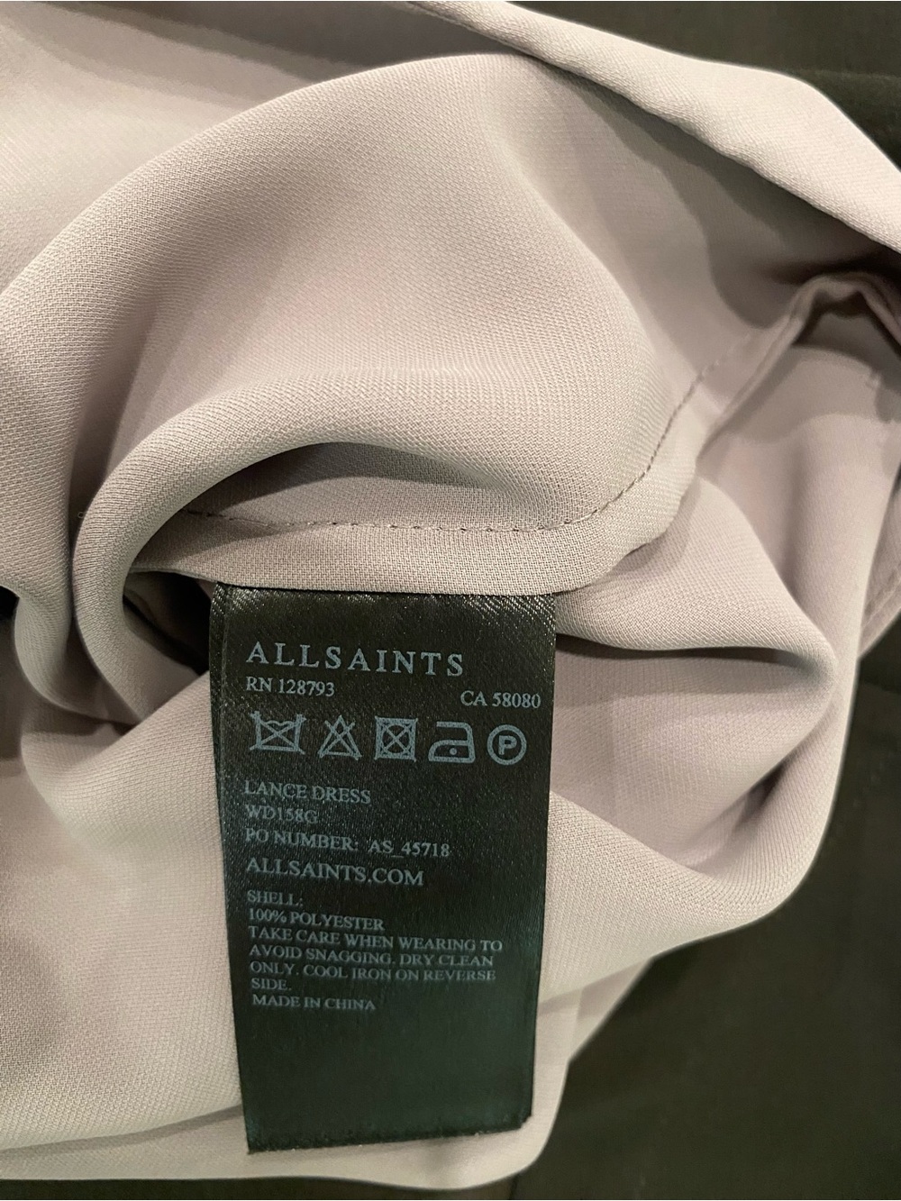 Allsaints Lance Dress Sheer Black with Taupe Inner Slip Size 0 Originally $240 - Picture 11 of 11